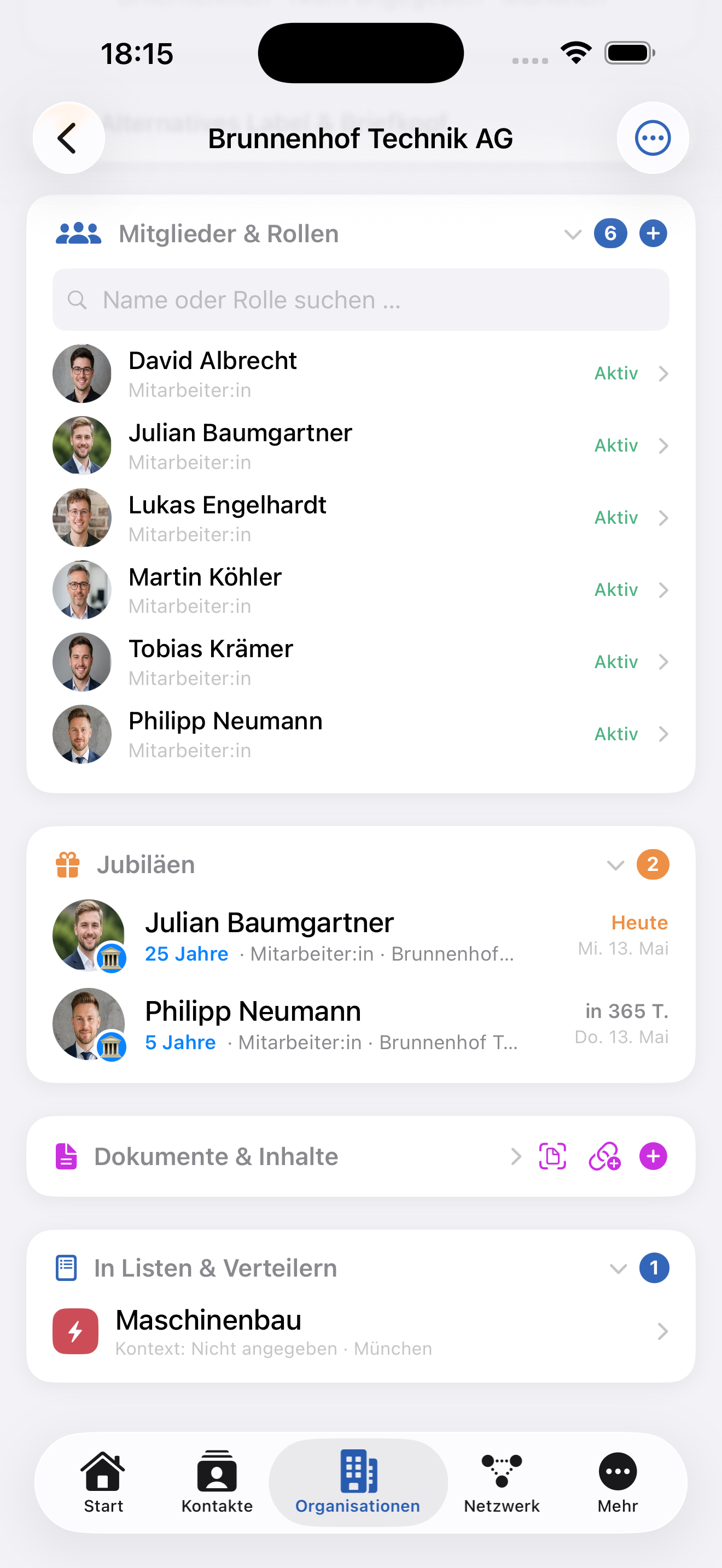 Organisation mit Rollen und Mandaten